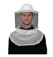 Bee Keeping Hat – Professional Beekeeper Head Protection with Detachable Fencing Veil, Lightweight Cotton Mesh, Wide Brim, Elastic Neck, One Size Fits Most, White, Breathable, Apiary Gear